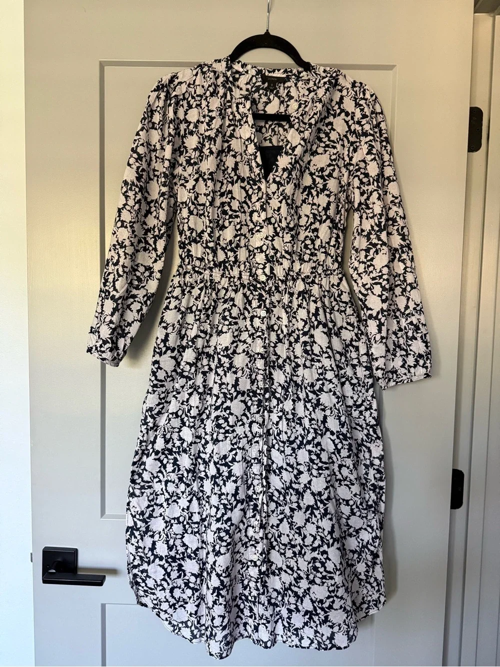 J. Crew Tie-waist cotton voile midi dress in rose vines Size 0